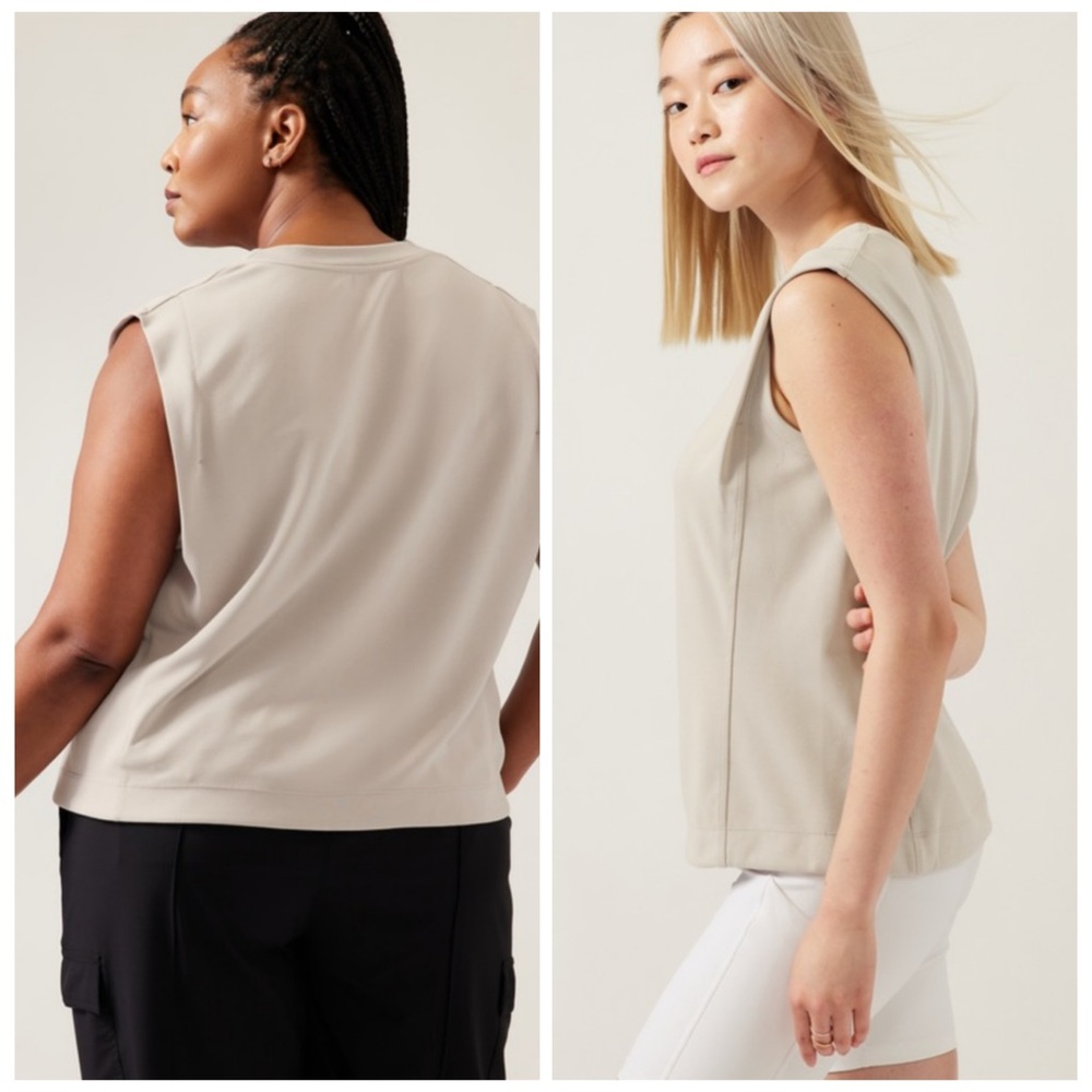 Women's Sleeveless Cream Top - Picture 3 of 7